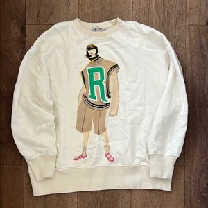 White Graphic Sweater